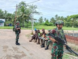 Satgas Yonif 141/AYJP Pos Kimaam Patroli Pengamanan dan Komsos di SMP YPPK St. Kizito
