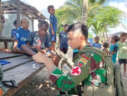 Gelar Pelayanan Kesehatan, Wujud Kepedulian Satgas Yonif 131/BRS Kepada Masyarakat Perbatasan Papua