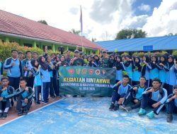 Tingkatkan Kebugaran dan Kebersamaan, Satgas Pamtas Yonarmed 11 Kostrad Melaksanakan Senam Bersama di SMAN 1 Sebatik Tengah