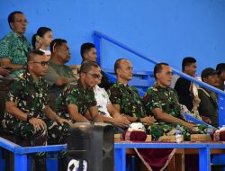 Berikan Motivasi, Komandan Pasmar 3 Saksikan Langsung Open Tournament Bola Voli Dandim CUP 2025