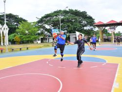 Jalin Silaturahmi, Wadan Pasmar 3 Laksanakan Sparing Basket