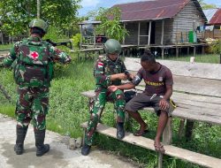 Satgas Yonif 642/Kps Laksanakan Yankes Gratis