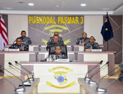 Komandan Pasmar 3 Ikuti Vicon Taklimat Awal Audit Ketaatan Dan Audit Kinerja Itjen TNI Periode I Tahun 2025