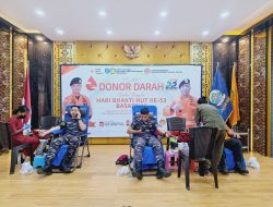 Prajurit Petarung Denmako Pasmar 3 Ikuti Donor Darah Dalam Rangka Peringati Hari Bhakti HUT Ke-53 Basarnas