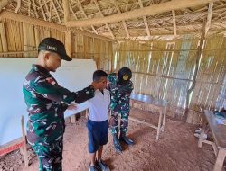 Satgas Pamtas RI-RDTL Pos Oepoli Pantai Berikan Pendidikan dan Pelatihan PBB di SMP Negeri Oepoli