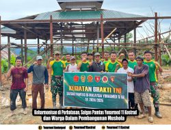 Keharmonisan di Perbatasan Satgas Pamtas Yonarmed 11 Kostrad dan Warga Dalam Pembangunan Mushola