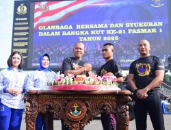 Puncak Peringatan HUT Ke-21 Pasmar 1 Diisi Dengan Acara Olahraga Bersama Dan Syukuran