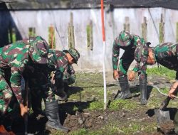 Satgas Yonif 715/Motuliato Giatkan Program Ketahanan Pangan di Perbatasan