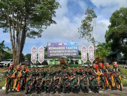 Danrem 121/Abw Sambangi Komando Taktis Satgas Yonzipur 5/ABW