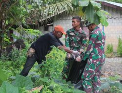 Yonif 751/VJS Terlibat Grebek Sampah di Kampung Yahim, Dalam Rangka Menjaga Kebersihan Danau Sentani