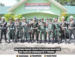 Satgas Pamtas Yonarmed 11 Kostrad Terima Sosialisasi Operasi Gaktib dan Yustisi dari Subdenpom VI/3-1 Nunukan