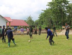 Keakraban Terjalin, Satgas TMMD 123 Kodim 1416/Muna Gelar Bola Voli Bersama Warga