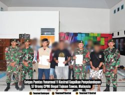 Satgas Pamtas Yonarmed 11 Kostrad Gagalkan Penyelundupan 57 Orang CPMI Ilegal Tujuan Tawau, Malaysia