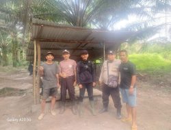 Bhabinkamtibmas Polsek Sebangki Koordinasi dengan Satpam PT. SMS untuk Cegah Pencurian Buah Sawit