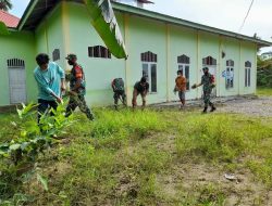 Peduli Kebersihan Masjid di Bulan Suci Ramadhan, Satgas TMMD 123 Kodim 1416/Muna Kerja Bakti Pembersihan Masjid
