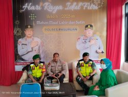 Berikan Rasa Aman Dan Nyaman Saat Mudik Lebaran, Babinsa Koramil Jajaran Kodim 0819/Pasuruan Laksanakan Pengamanan