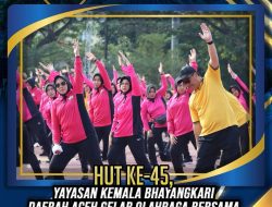 Meriahkan HUT ke-45, Yayasan Kemala Bhayangkari Aceh Gelar Kegiatan Olahraga Bersama