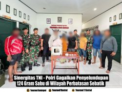 Sinergitas TNI-Polri Gagalkan Penyelundupan 124 Gram Sabu di Wilayah Perbatasan Sebatik