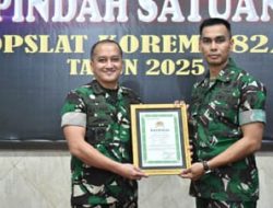 Danrem 082/CPYJ Resmi Lepas Kasiopslat ke Satuan Baru