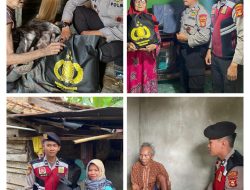 Polres Banyuasin Peduli, Bagikan Paket Sembako Kepada Warga Kurang Mampu