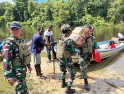 Wujud Kepedulian dengan Warga Binaan, Satgas Yonif 144/JY Rayakan Hari Raya Paskah dan Berbagi di Perbatasan Papua
