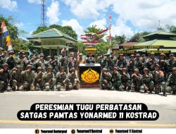 Peresmian Tugu Perbatasan Satgas Pamtas Yonarmed 11 Kostrad