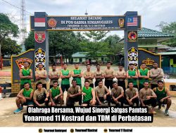 Olahraga Bersama, Wujud Sinergi Satgas Yonarmed 11 Kostrad dan TDM di Perbatasan