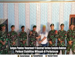 Satgas Pamtas Yonarmed 11 Kostrad Terima Senjata Rakitan, Perkuat Stabilitas Wilayah di Perbatasan