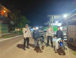 Samapta Polsek Menyuke Polres Landak Gencarkan Patroli Pada Malam Hari