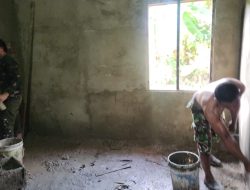 Laksanakan Perehapan Rumah RTLH di TMMD Ke-124 Kodim Sorong, Masuki Tahap Plester
