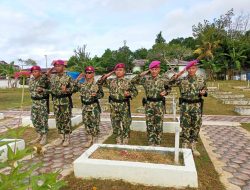 Danyonmarhanlan XIV Hadiri Ziarah Tabur Bunga HUT Koarmada III dan Pasmar 3 di TMP Trijaya sakti