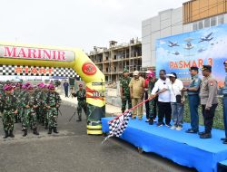 Ribuan Prajurit Petarung Pasmar 3 Sukses Laksanakan Hanmars Sejauh 16 Kilometer Di Kota Sorong