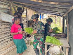 Mereka Datang dengan Sayur dan Luka, Satgas TNI Hadiahkan dengan Senyum dan Harapan