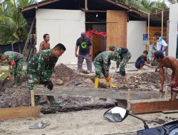Satgas TMMD Kodim 0320 Dumai Mulai Tahap Pengecoran Pondasi Rehab RLTH