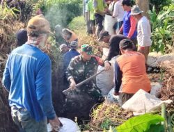 Gotong Royong Babinsa Sumberagung Dan Poktan Tirto Agung Bersihkan Saluran Air Untuk Kelancaran Irigasi