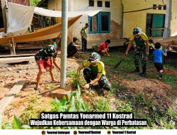 Satgas Pamtas Yonarmed 11 Kostrad Wujudkan Kebersamaan dengan Warga di Perbatasan