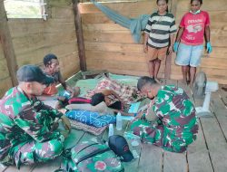 Sentuhan Kemanusiaan di Ujung Timur, Satgas Yonif 131/Brajasakti Berikan Layanan Medis Gratis di Perbatasan Papua