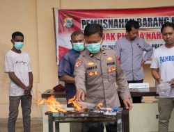 Polda Papua Barat Musnahkan Barang Bukti Narkoba Jenis Ganja Sebanyak 353,99 Gram