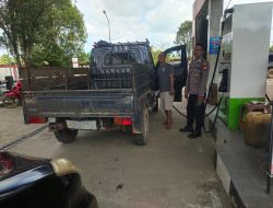 Cegah Penyalahgunaan BBM Subsidi Polsek Ngabang Laksanakan Patroli di SPBU