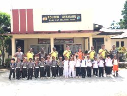 Kegiatan Edukasi dan Pengenalan Lingkungan Kepolisian oleh Polsek Ayamaru kepada Siswa PAUD Yerusalem di Ayamaru, Kabupaten Maybrat