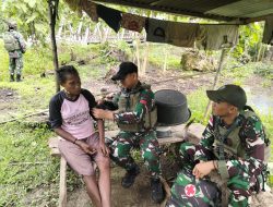 Peduli Kesehatan Warga, Satgas Yonif 131/Brajasakti Gelar Baksos Medis di Perbatasan Papua