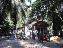 Pengerjaan RTLH TMMD ke-124 Kodim 0320/Dumai di Rumah Bapak Sisu Capai 85 Persen