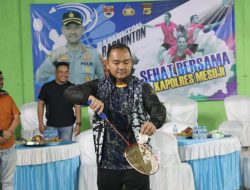 Sehat Bersama Kapolres” Kapolres Mesuji Resmi Buka Pertandingan Badminton di GOR Simpang Pematang