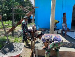 Wujud Toleransi dan Kepedulian, Satgas Yonif 131/Brajasakti Bantu Bangun Gereja di Perbatasan Papua