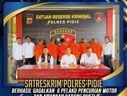 Satreskrim Polres Pidie Tangkap 6 Pelaku Curanmor dalam Operasi Sikat Seulawah 2025