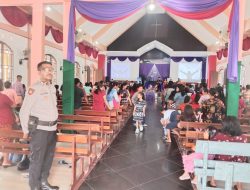 Ciptakan Rasa Aman Polsek Ngabang Laksanakan Pengamanan Ibadah Peringatan Kenaikan Isa Almasih