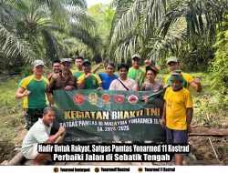 Hadir untuk Rakyat, Satgas Pamtas Yonarmed 11 Kostrad Perbaiki Jalan di Sebatik Tengah
