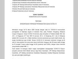 Surat Edaran Kementerian Kesehatan (Kemenkes) tentang Kewaspadaan Terhadap Peningkatan Kasus Covid-19