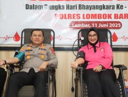 Hari Bhayangkara ke-79, Polres Lombok Barat Adakan Donor Darah dan Pengobatan Gratis