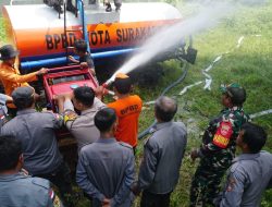 Babinsa Joyotakan Gandeng BPBD dan Linmas Simulasi Penanggulangan Bencana
